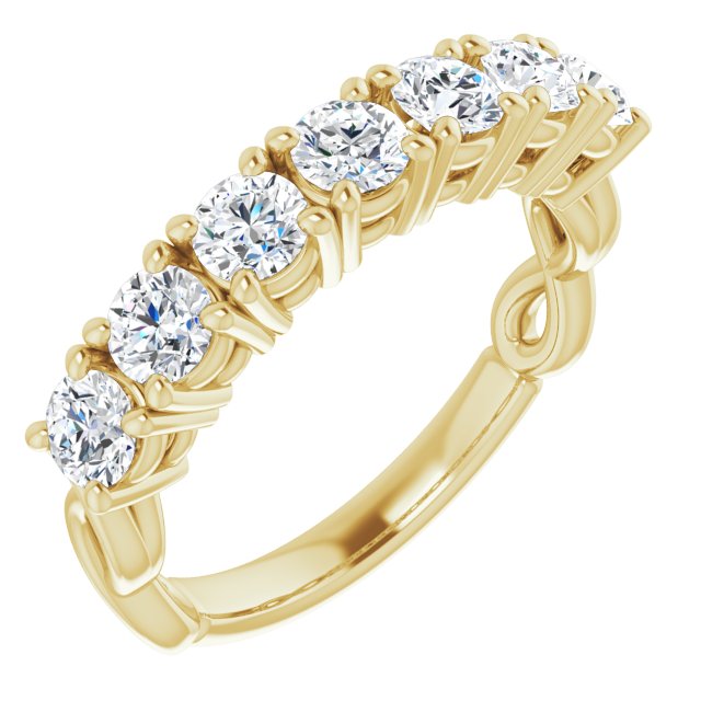 1.00 ct. Round Cut Diamond Wedding Band 7 Stone Anniversary Ring-VIRABYANI